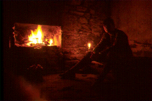 Me by bothy firelight